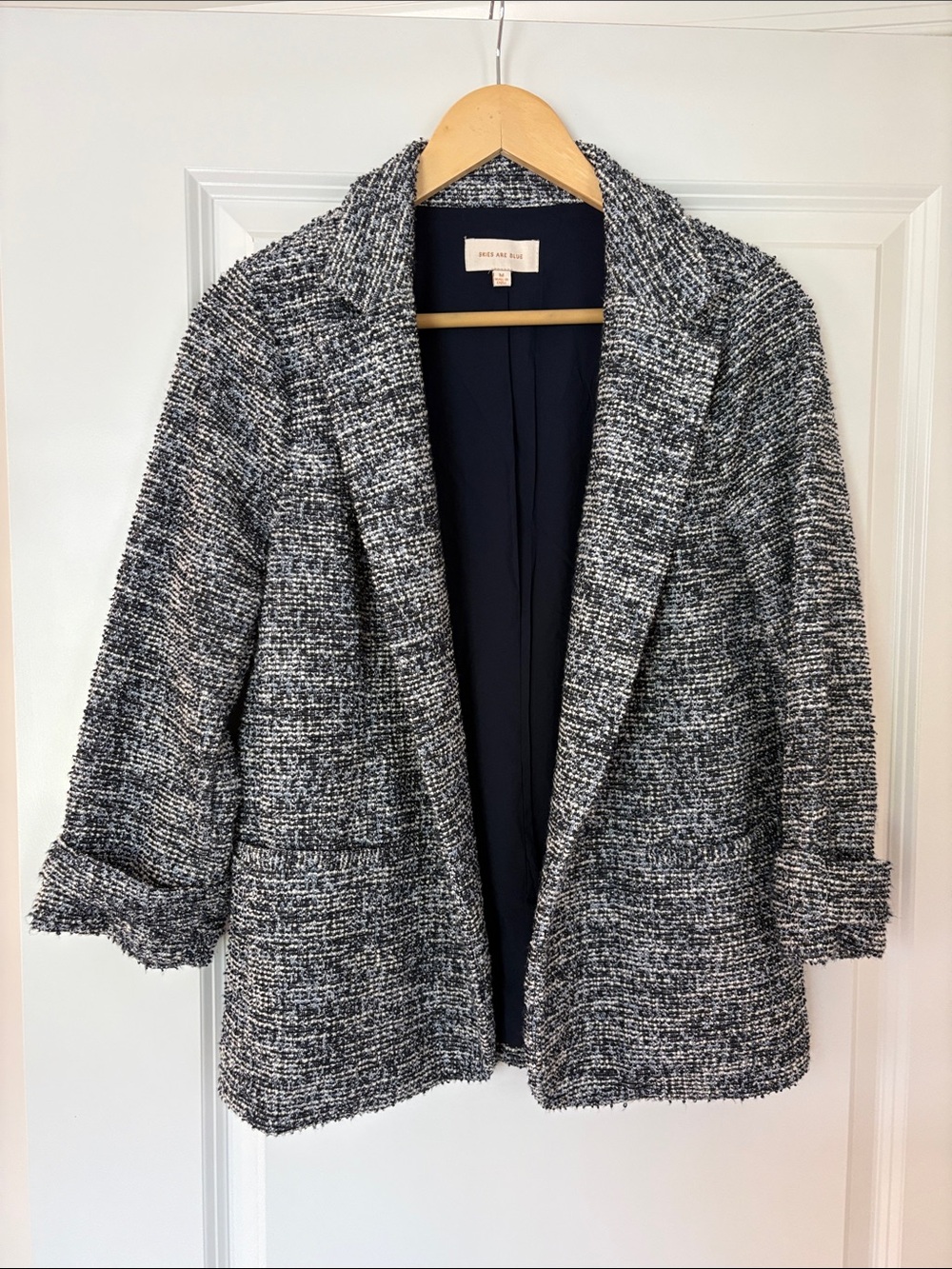 Skies Are Blue Naurela Navy & White Tweed Blazer